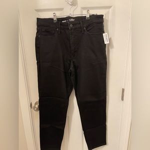 Black Old Navy Built In Warm Straight Leg High Rise Jeans | 12